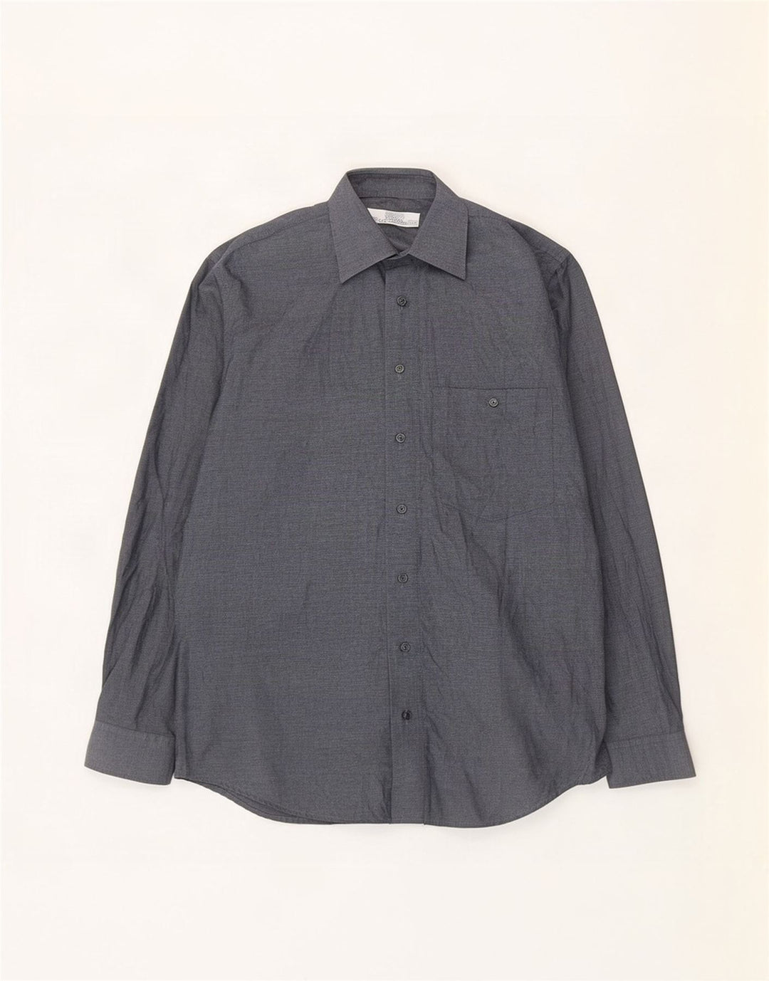 St. Bernard Chemise Homme Taille 39/40 15 1/2 Coton Gris Moyen