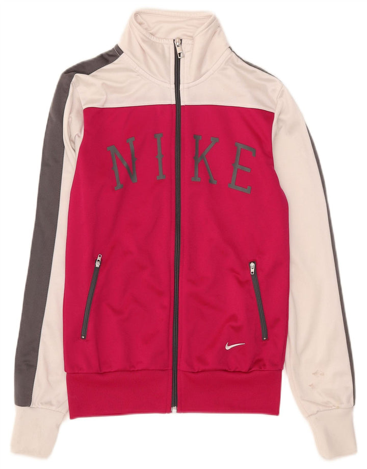 Nike Veste de survêtement graphique pour femme UK 10 Small Rose Colourblock
