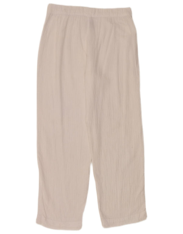 Marks & Spencer Pantalon décontracté coupe ample pour femme UK 10 Small W32 L30 Blanc
