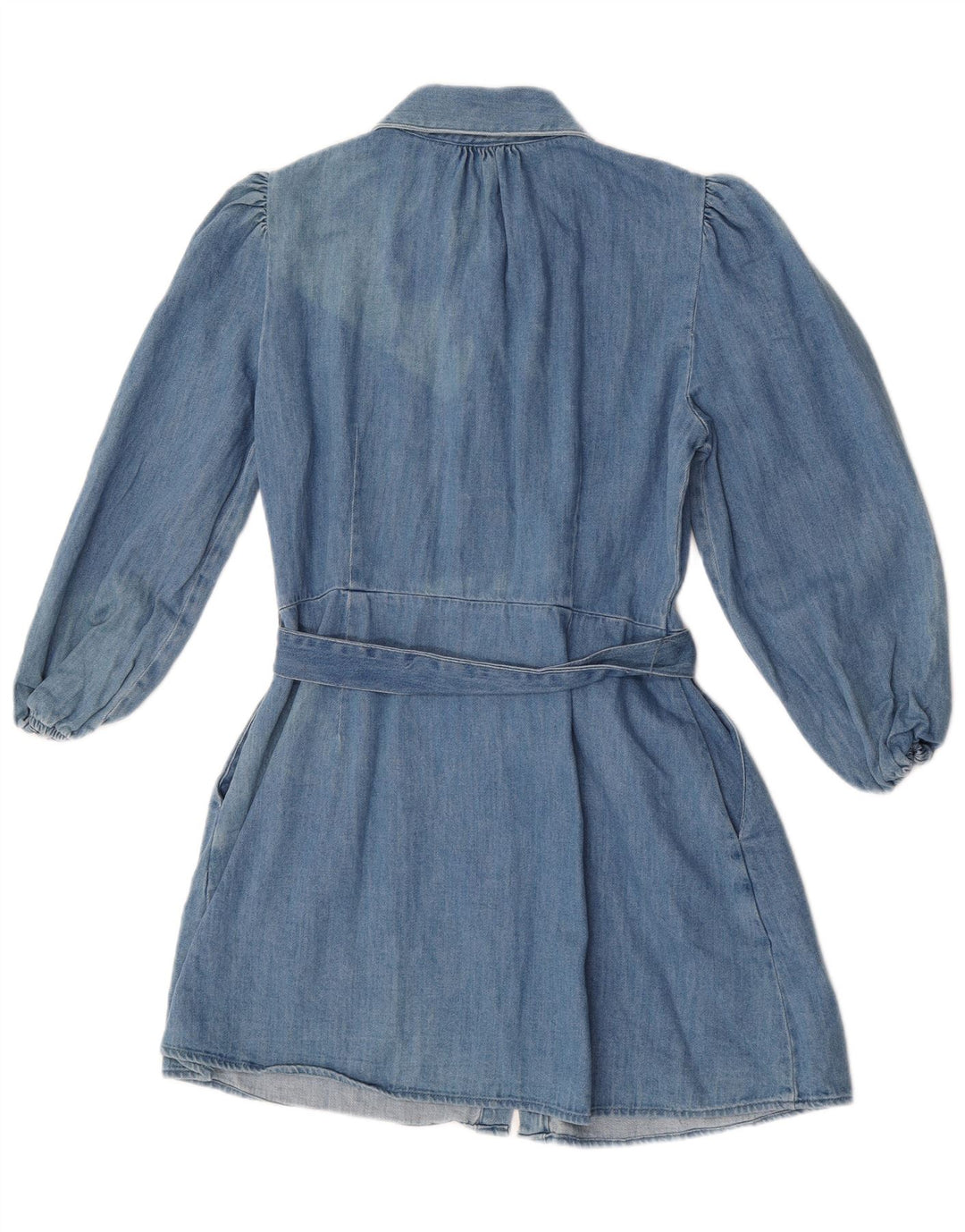 Zara Robe en jean à manches longues pour femme UK 12 Bleu moyen