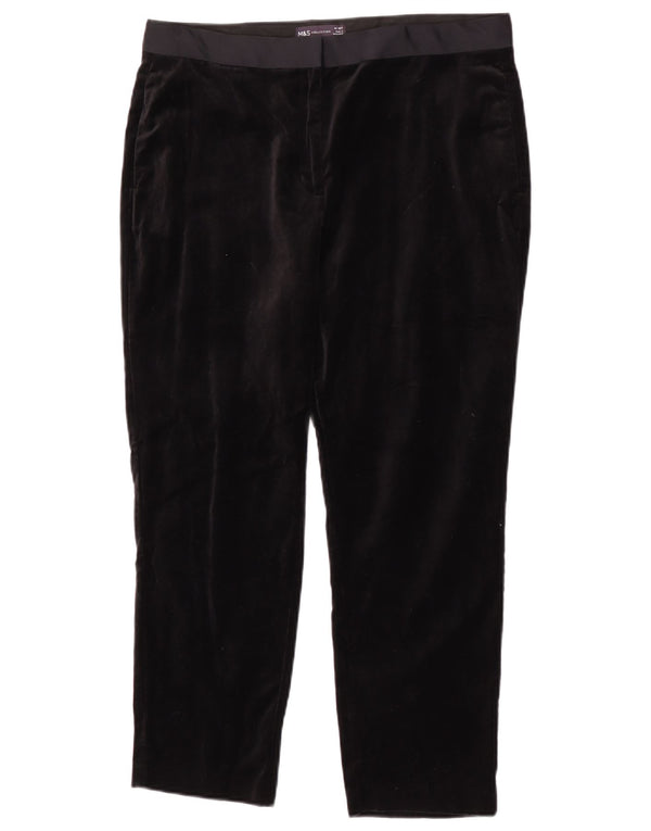 Marks & Spencer Pantalon Capri Chino pour Femme UK 14 Large W32 L25 Noir