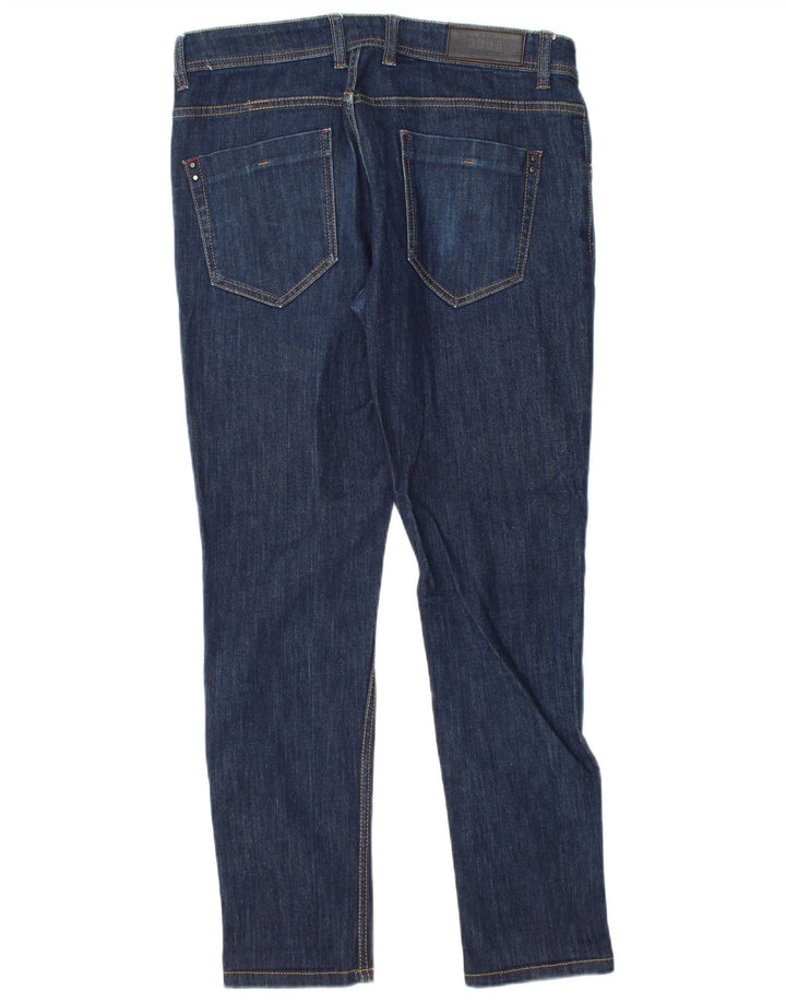 vintage Mens Slim Jeans IT 48 Moyen W34 L30 Bleu Marine Coton