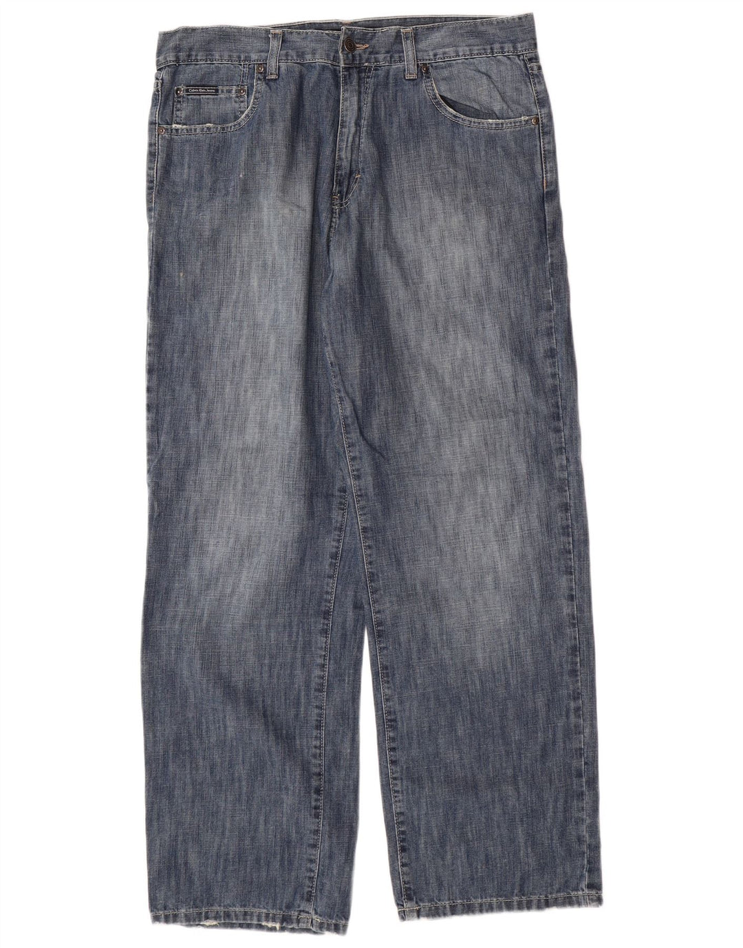 CALVIN KLEIN Jean droit homme W34 L30 bleu coton