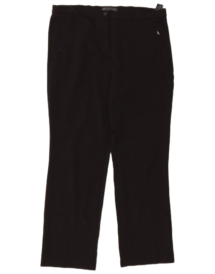 Marks & Spencer Pantalon décontracté pour femme UK 14 Large W34 L30 Noir Polyester