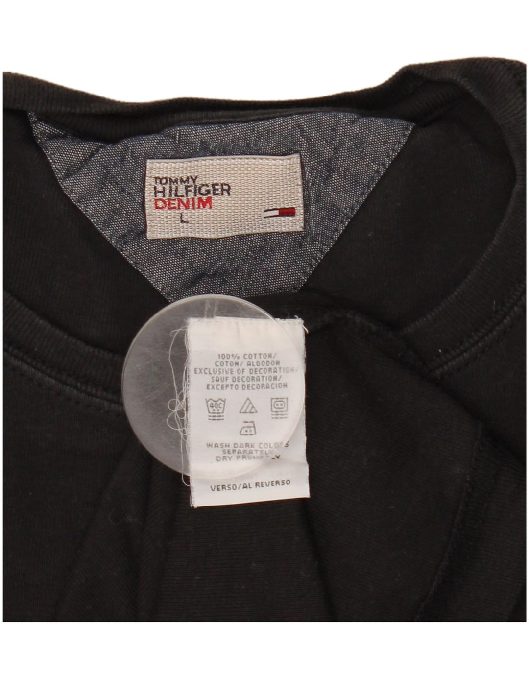 Tommy Hilfiger Haut à manches longues pour homme en coton noir Large