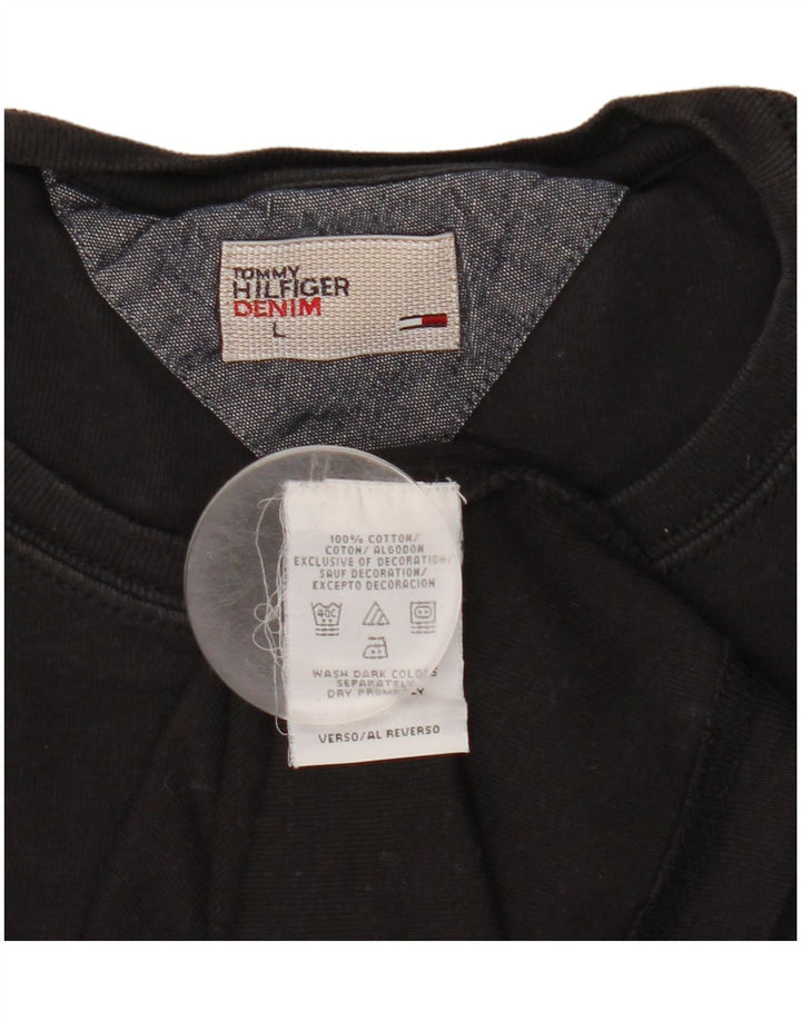 Tommy Hilfiger Haut à manches longues pour homme en coton noir Large
