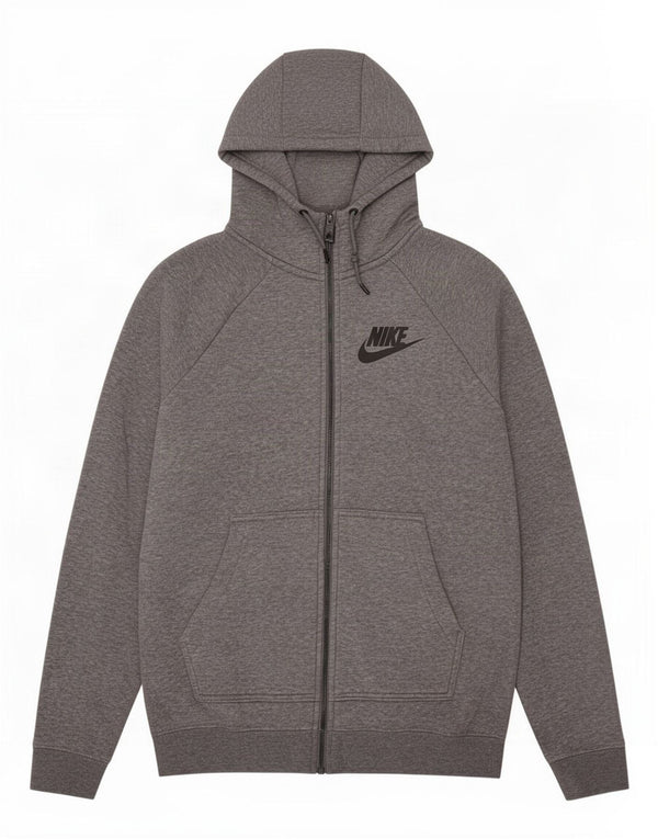 Nike Pull à capuche zippé en coton gris moyen pour homme