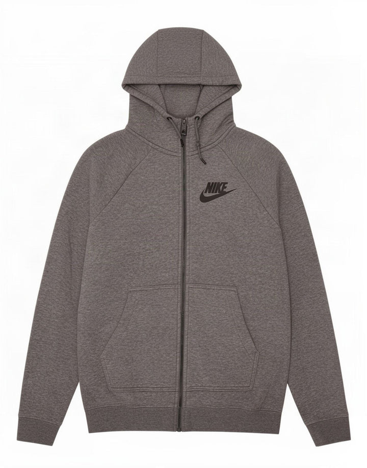 Nike Pull à capuche zippé en coton gris moyen pour homme