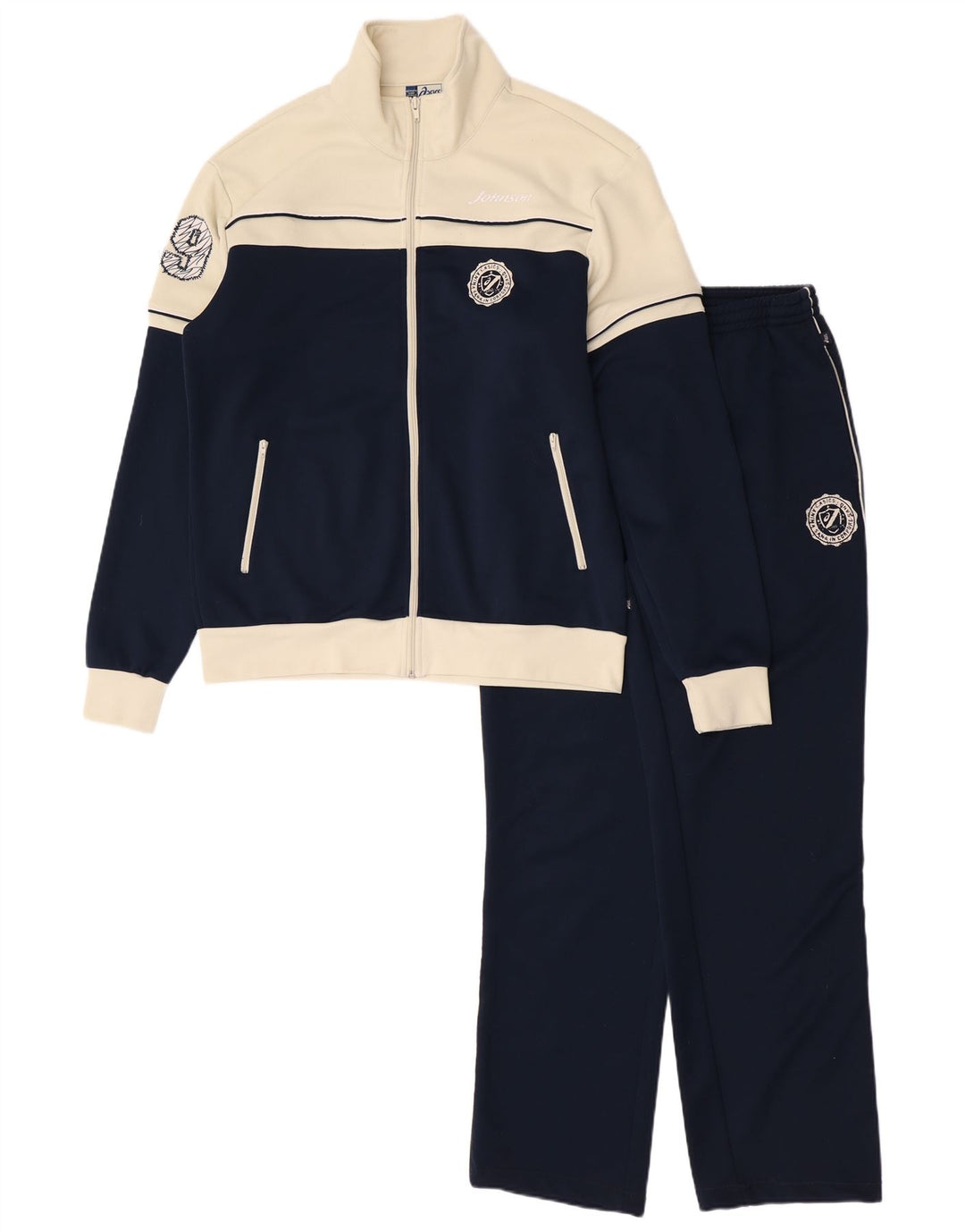 Oasis Survêtement complet graphique pour homme XL Bleu marine Colorblock Polyester