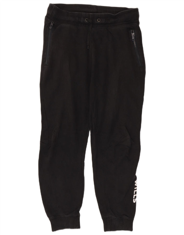 Jack Wills Pantalon de survêtement graphique pour homme en coton noir moyen