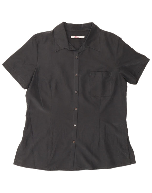 S.Oliver Chemise à manches courtes Femme IT 40 Small Gris Polyamide