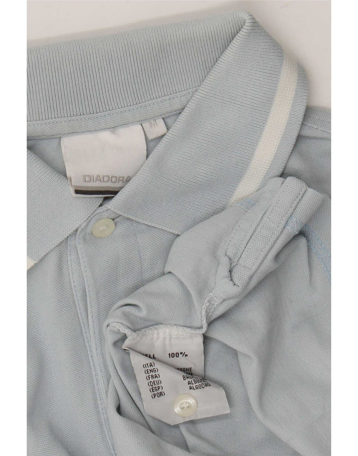 Diadora Polo à Manches Courtes Regular Fit Homme Bleu Moyen Coton