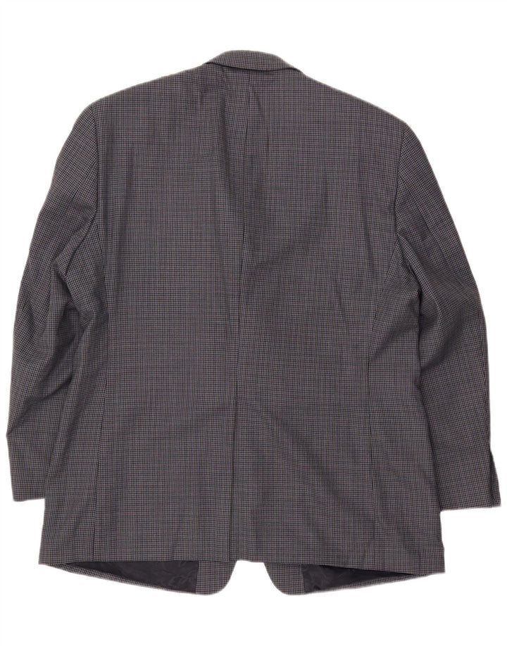 Chaps Veste Blazer 2 Boutons Homme UK 44 2XL Bleu Marine Pied-de-Poule Laine