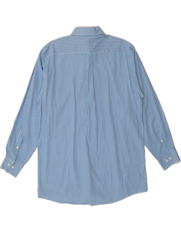MICHAEL KORS Mens Tall Shirt Size 16 Large Blue Check Cotton Vintage Michael Kors and Second-Hand Michael Kors from Messina Hembry 