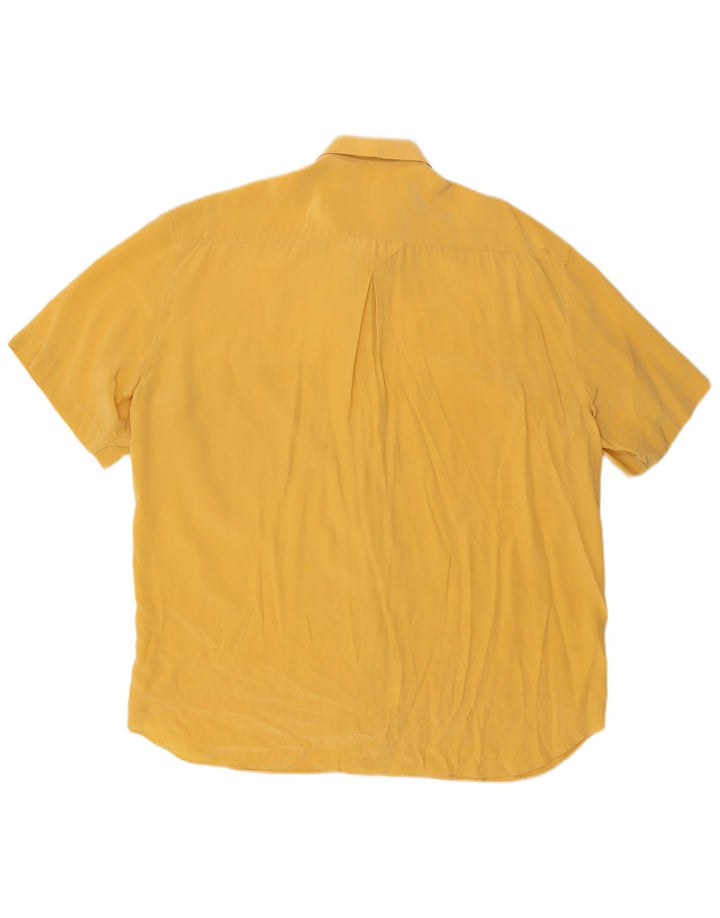 CACHAREL Chemise à manches courtes pour homme Taille 42 16 1/2 Large Jaune