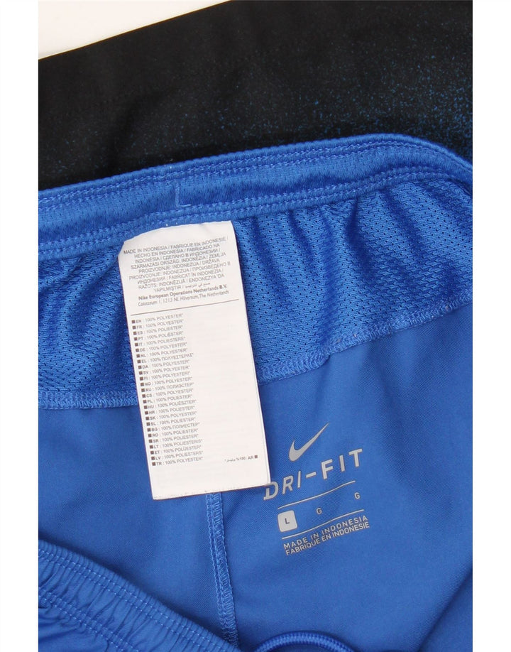 Nike Short de sport Dri Fit pour homme en polyester color block Bleu Taille L