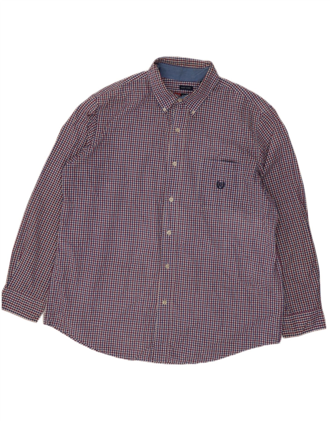 Chaps Chemise Homme XL Bleu Vichy Coton