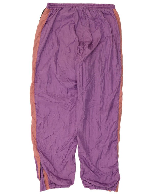 vintage Mens Survêtement Pantalon Joggers 2XL Violet Colourblock Nylon