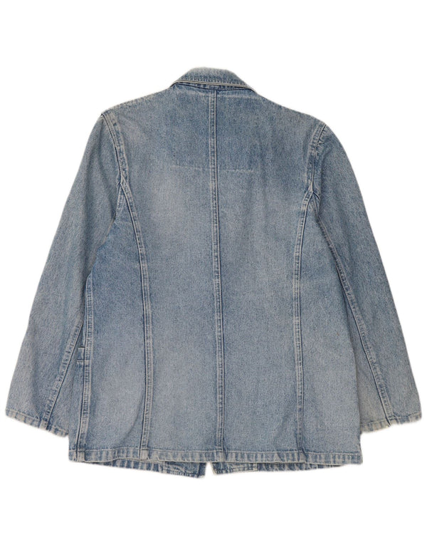 Bianca Maria Caselli Veste blazer en jean à 1 bouton pour femme UK 14 Bleu moyen