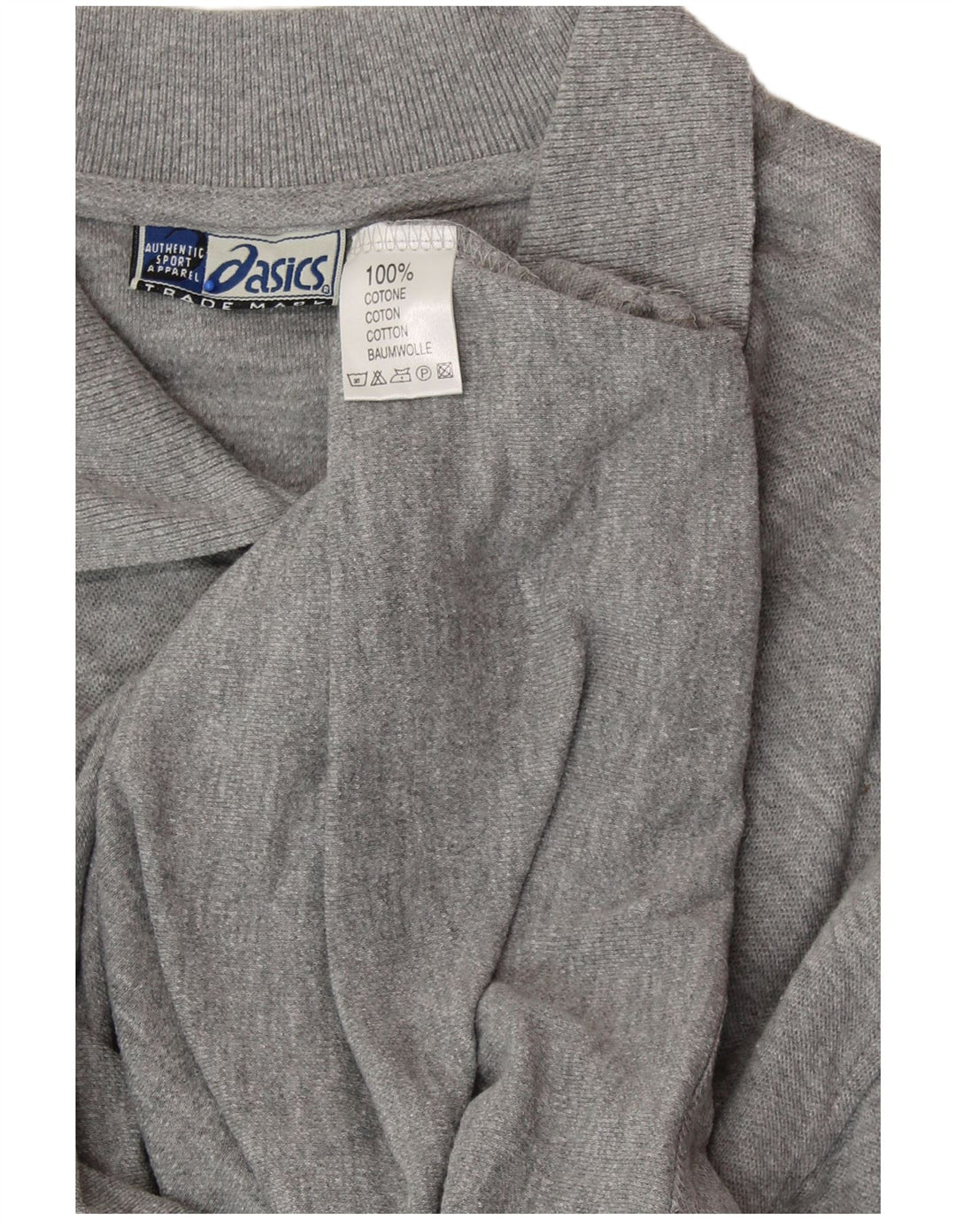 ASICS Polo Homme Large Gris Moucheté Coton