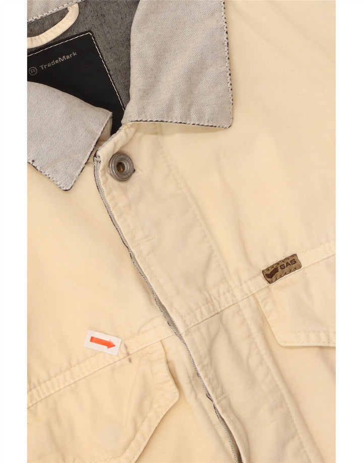 GAS Veste en jean pour femme UK 18 XL Blanc cassé Colourblock