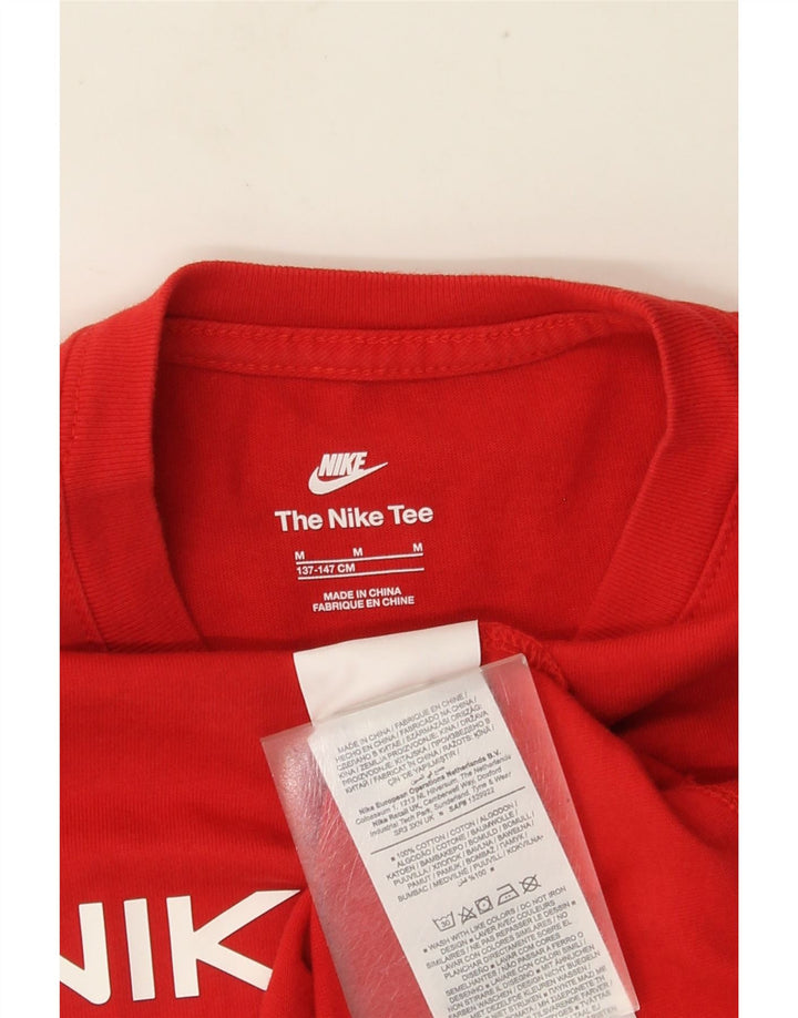 NIKE Haut T-Shirt Graphique Garçon 10-11 ans Coton Rouge Moyen