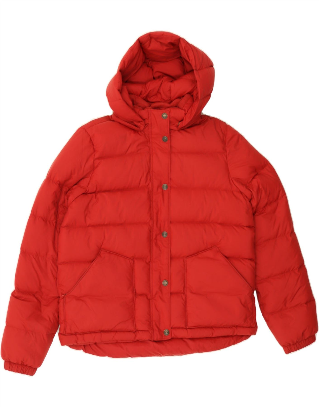 LEVI'S Womens Hooded Padded Jacket UK 14 Medium Red Polyester Vintage Levi's and Second-Hand Levi's from Messina Hembry 