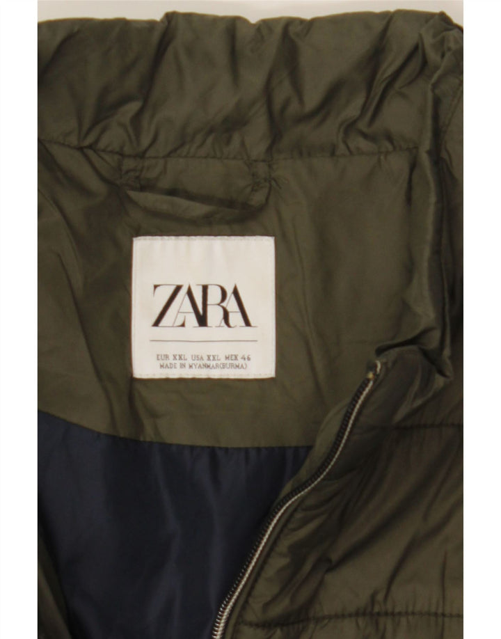 Zara Gilet rembourré pour homme UK 44 2XL Kaki
