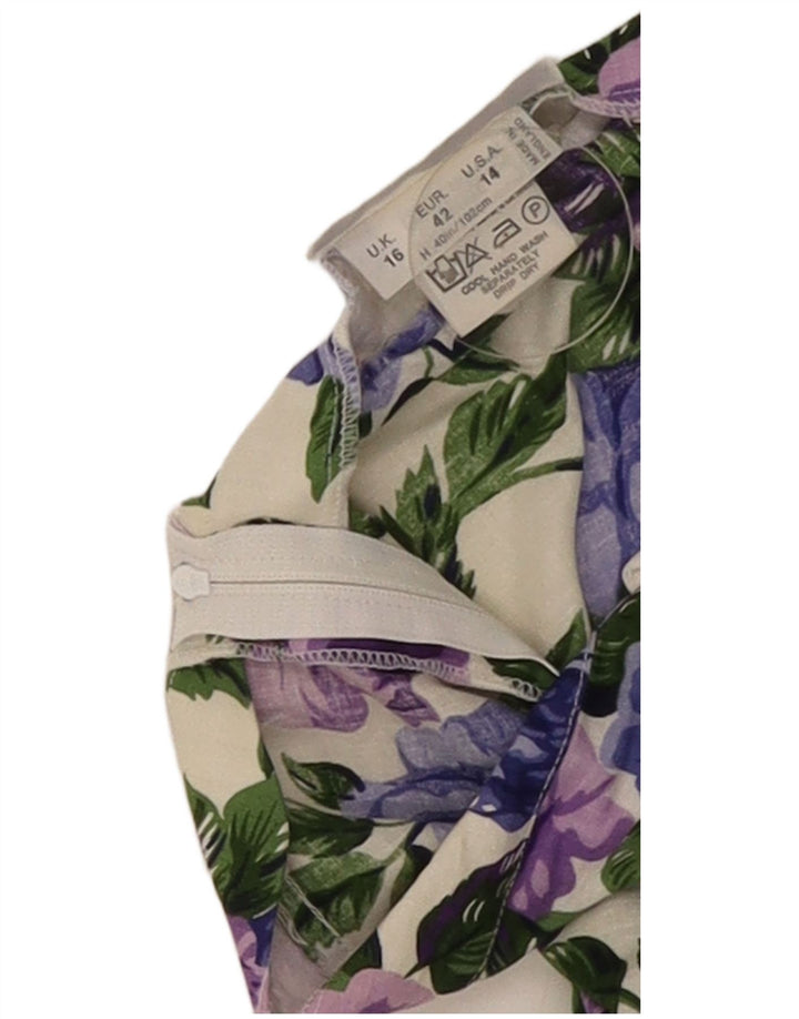 Simon Jeffrey Robe bustier pour femme UK 16 Grand motif floral multicolore