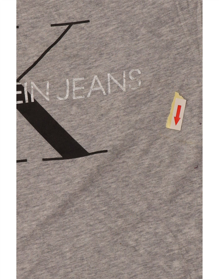 Calvin Klein T-shirt graphique pour femme UK 18 XL Gris Coton