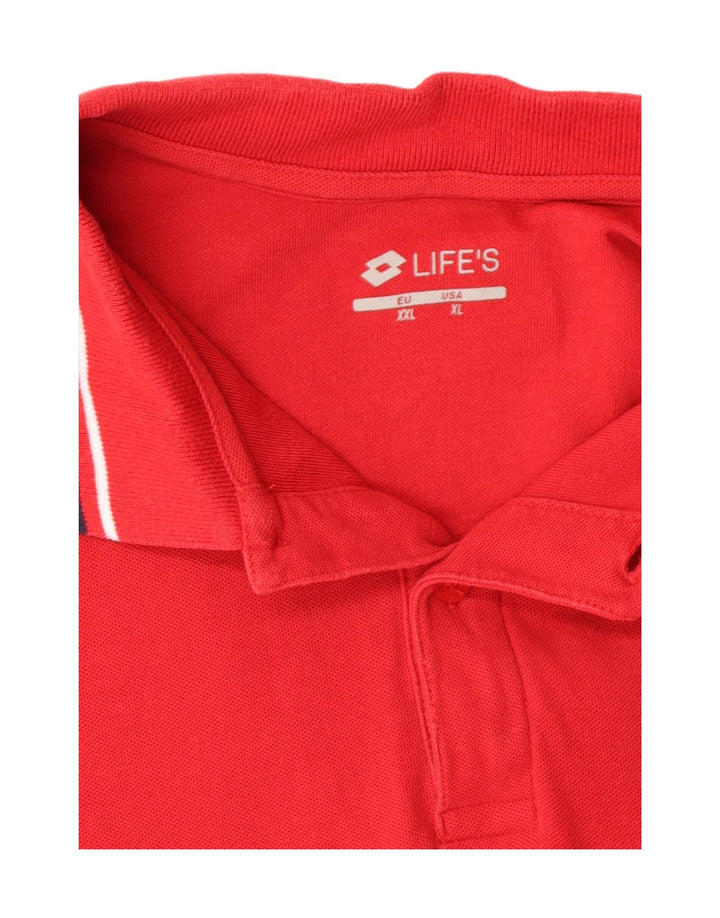 LOTTO Mens Life's Polo Shirt XL Red Vintage Lotto and Second-Hand Lotto from Messina Hembry 