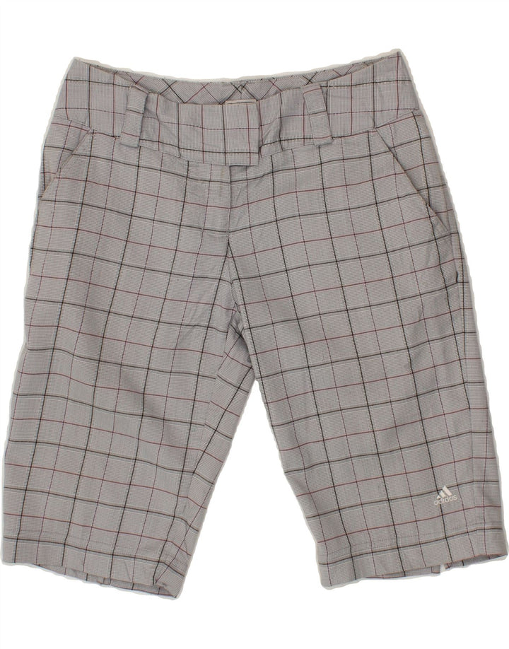 ADIDAS Womens Chino Shorts US 4 Small W27 Grey Check Polyester Vintage Adidas and Second-Hand Adidas from Messina Hembry 