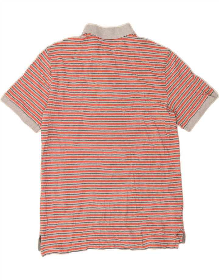 EDDIE BAUER Mens Tall Polo Shirt Large Red Striped Cotton Vintage Eddie Bauer and Second-Hand Eddie Bauer from Messina Hembry 
