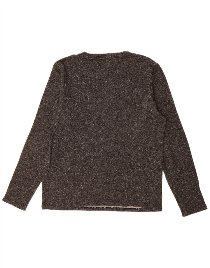 vintage Mens Top Manches Longues Grand Coton Gris