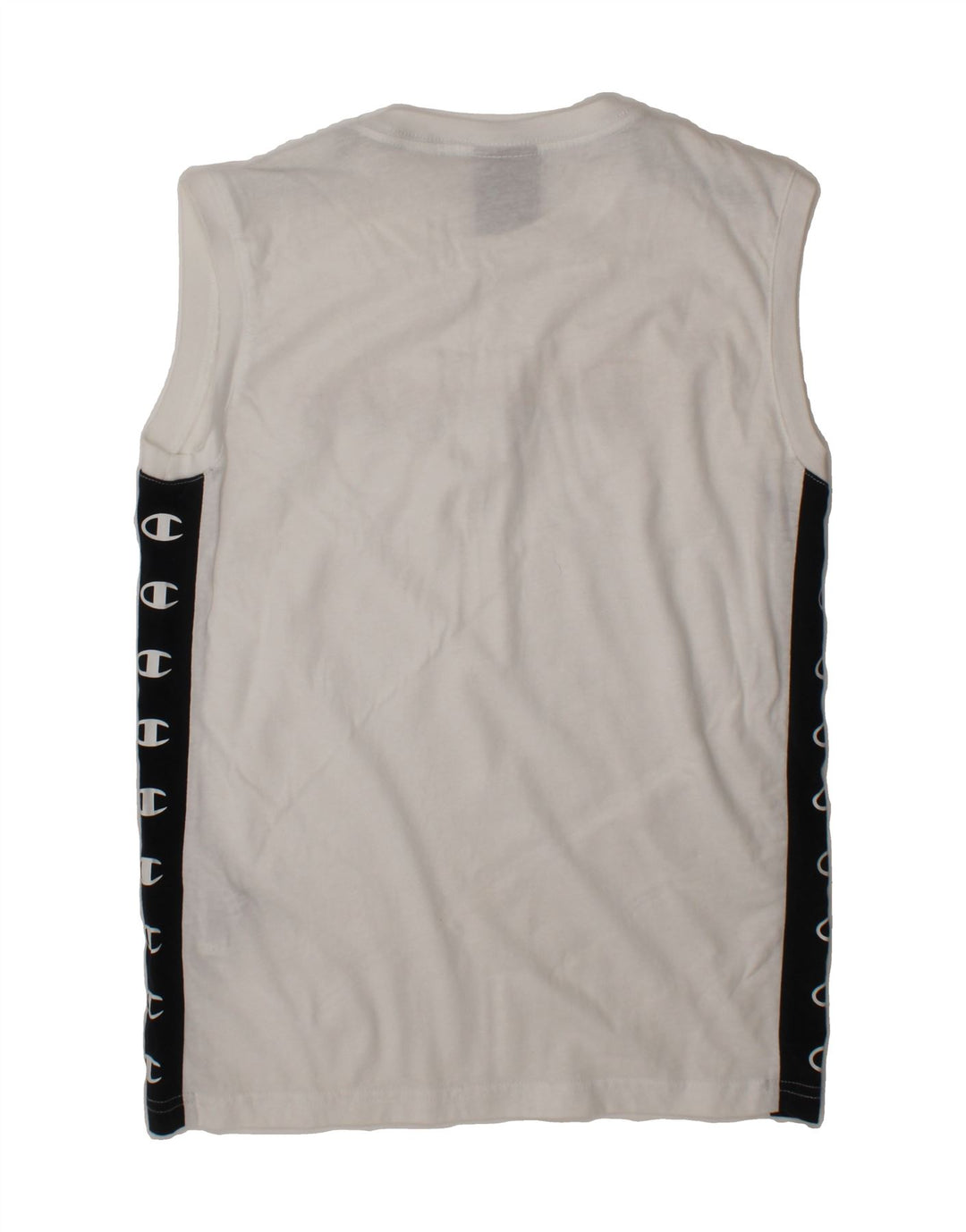 CHAMPION Boys Graphic Vest Top 9-10 Years Medium White Colourblock Cotton Vintage Champion and Second-Hand Champion from Messina Hembry 