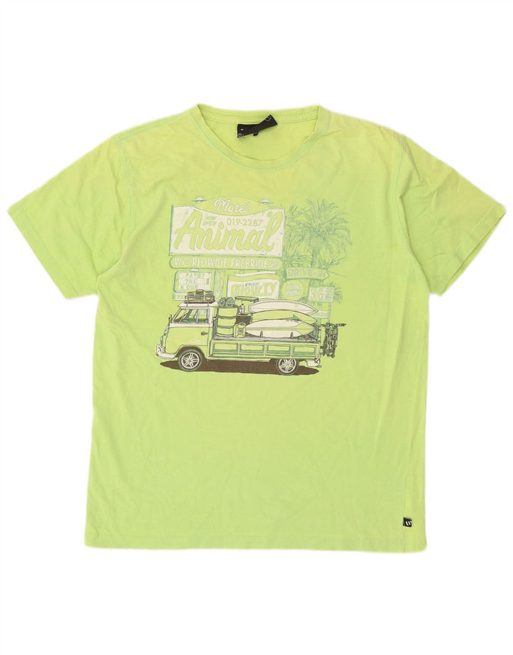 Animal T-Shirt Graphique Homme Vert Moyen Coton
