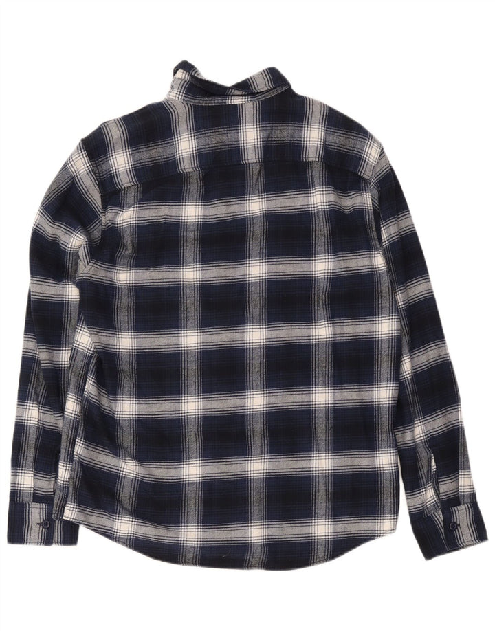 American Eagle Chemise en flanelle pour homme en coton à carreaux bleu marine moyen