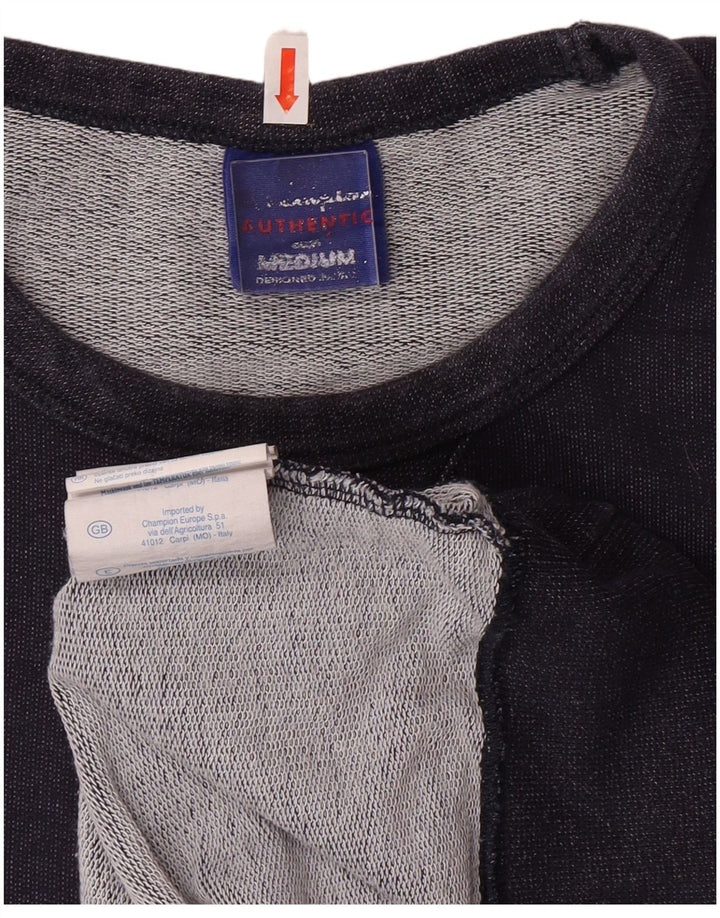 CHAMPION Womens Sweatshirt Jumper UK 14 Medium Navy Blue Cotton