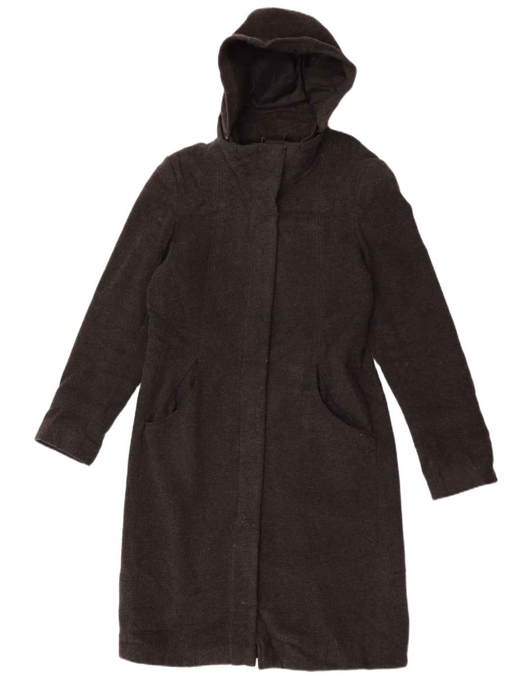 Topshop Manteau à capuche pour femme UK 42 Laine mouchetée gris moyen