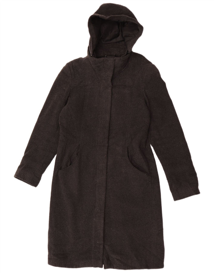 Topshop Manteau à capuche pour femme UK 42 Laine mouchetée gris moyen