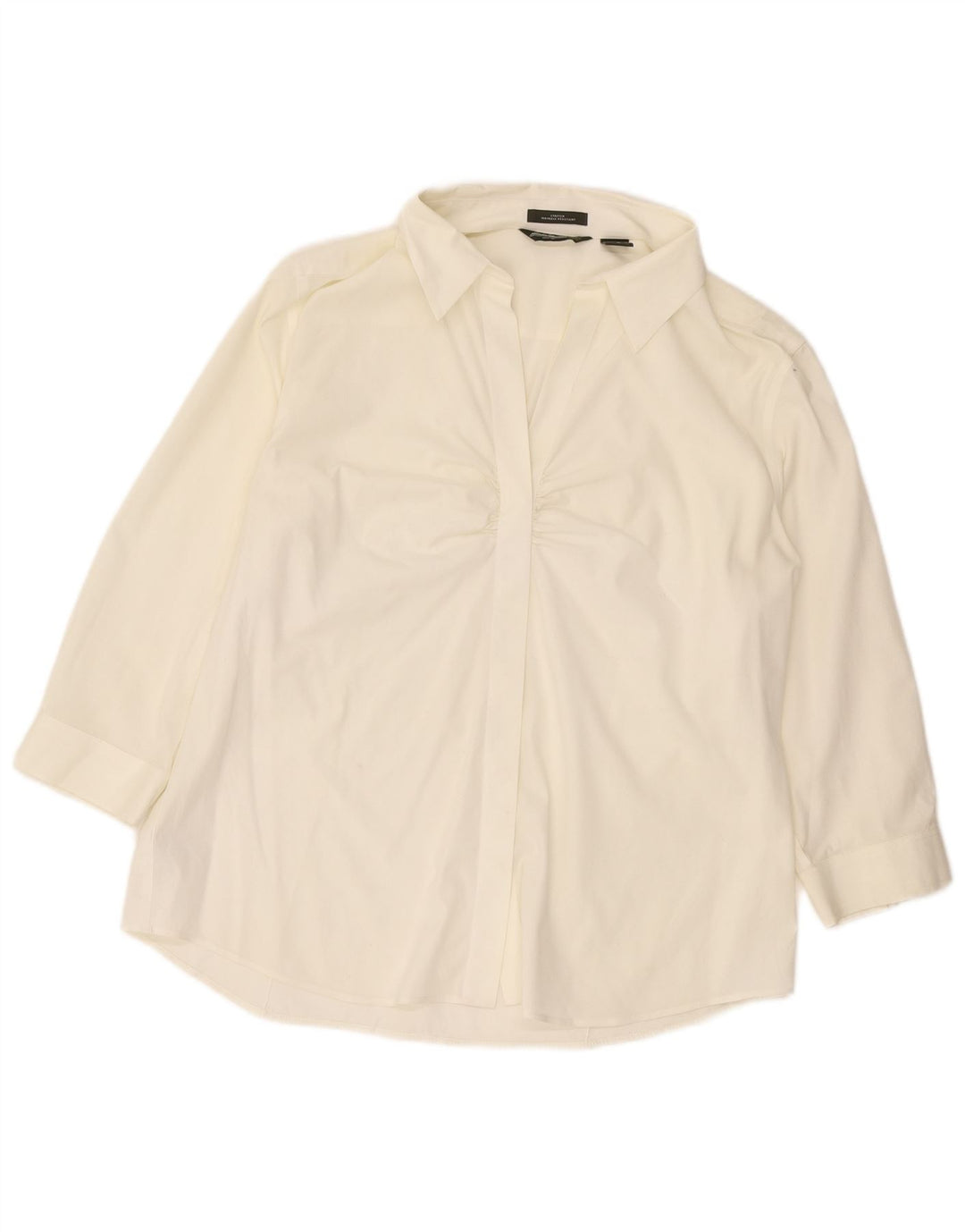 EDDIE BAUER Chemisier à manches 3/4 pour femme UK 18 XL en coton blanc