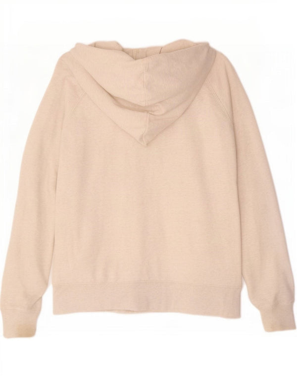 Gap Pull à capuche zippé graphique pour femme UK 16 Grand coton moucheté beige