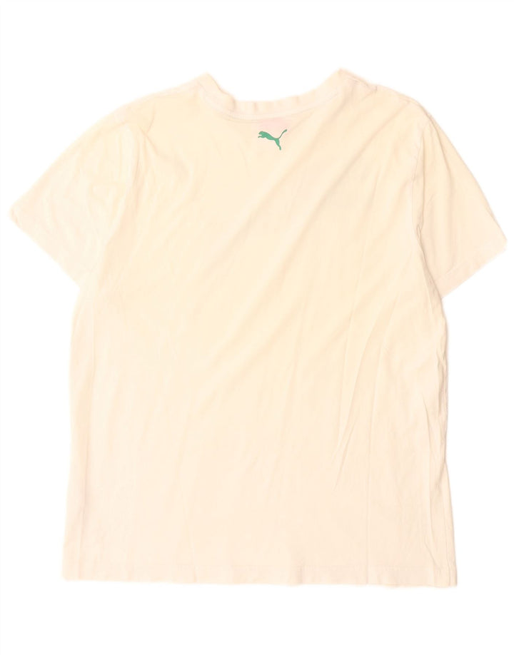 Puma T-shirt graphique pour hommes, grand, blanc, coton