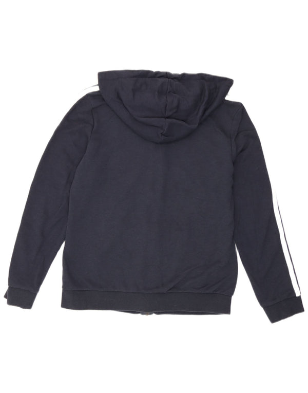 Adidas Pull à capuche zippé pour femme UK 12/14 Bleu marine moyen en coton