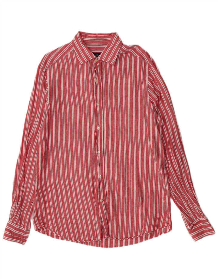 Massimo Dutti Chemise Homme Large Rouge Rayé