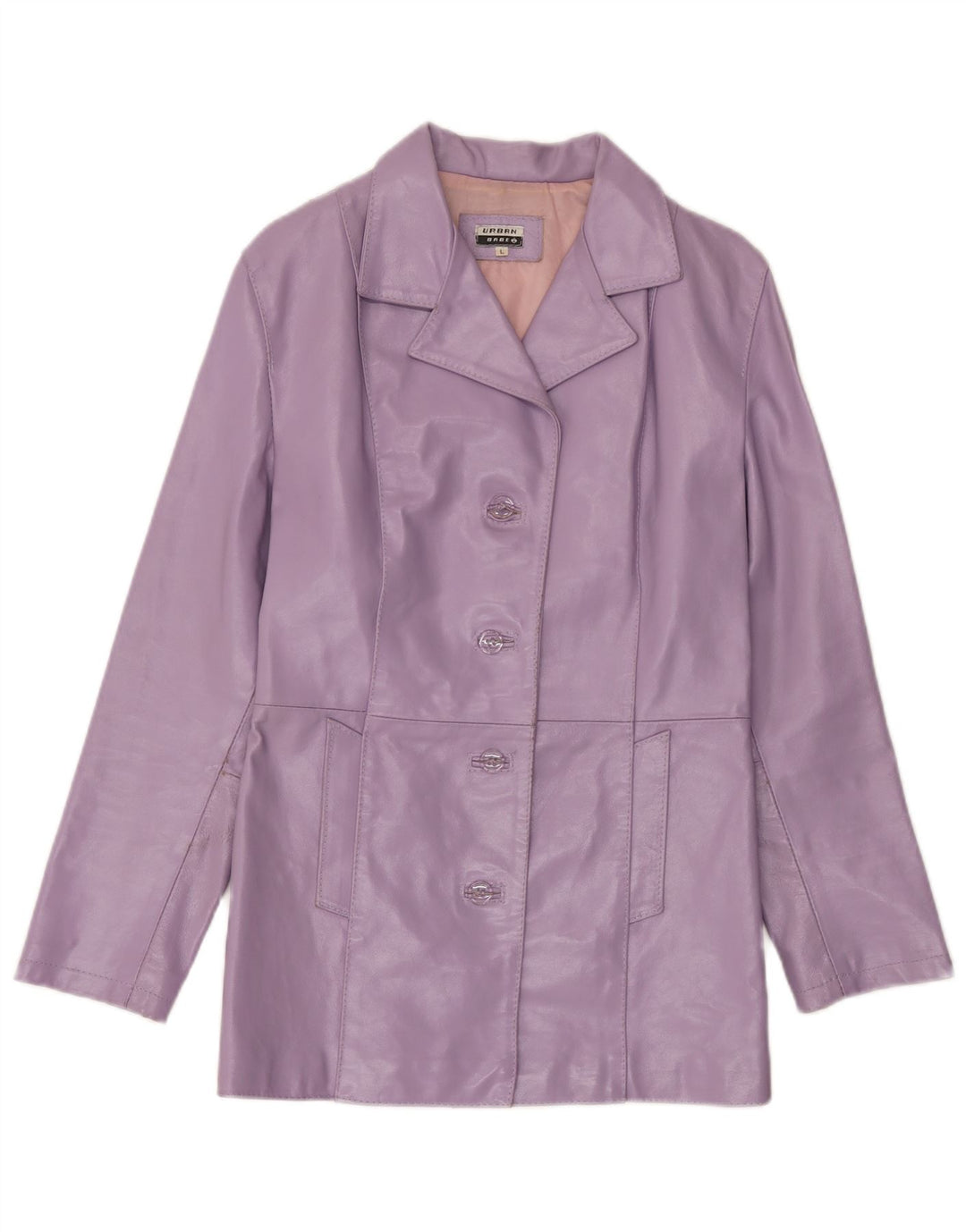 veste en cuir femme vintage UK 14 Grand Violet