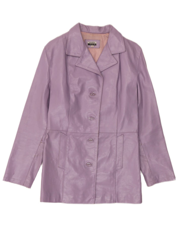 veste en cuir femme vintage UK 14 Grand Violet