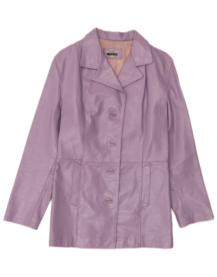 veste en cuir femme vintage UK 14 Grand Violet