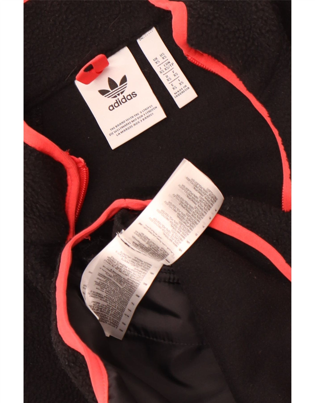 Adidas Veste polaire surdimensionnée pour femme UK 6 XS Noir Polyester