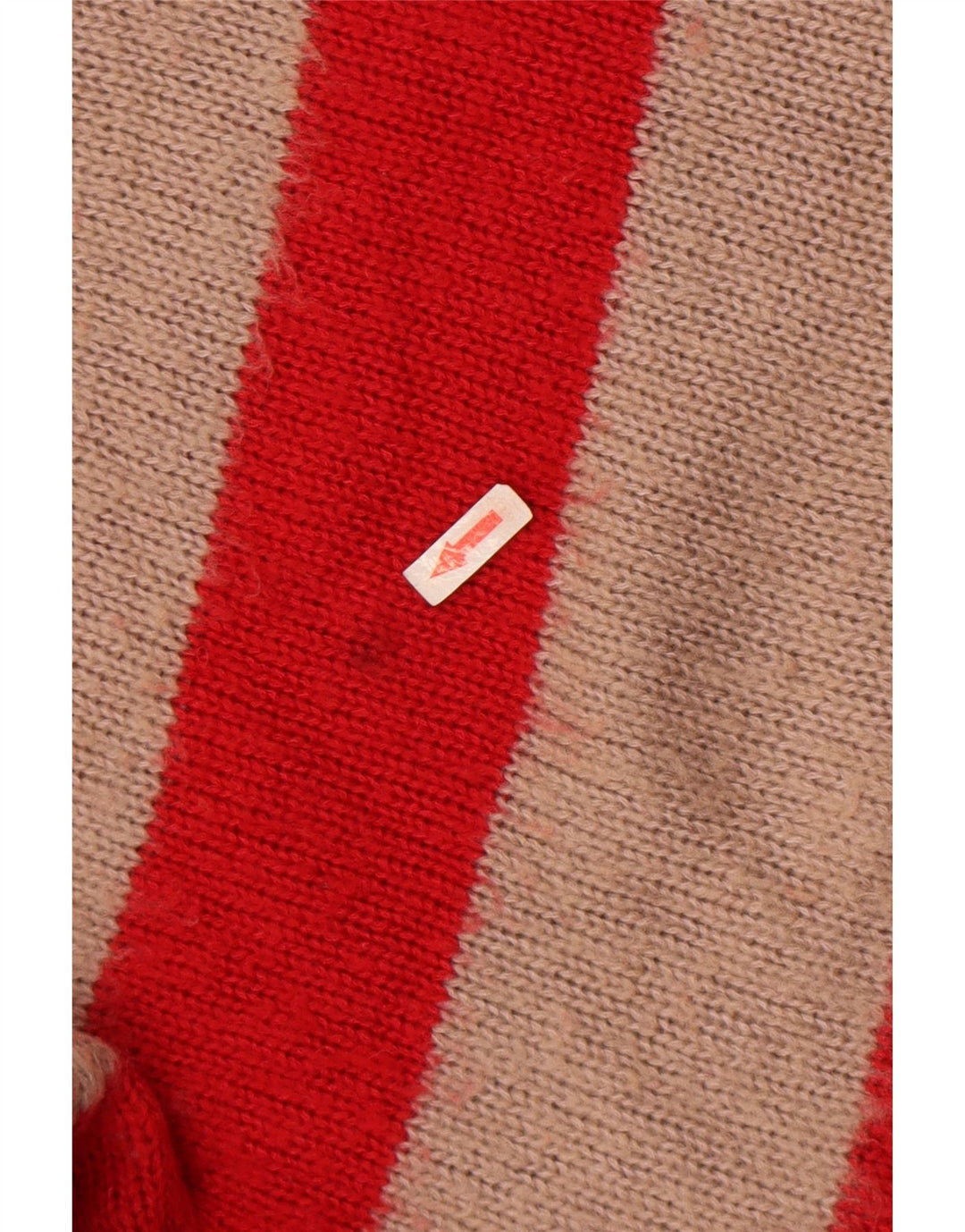 Pull oversize à col en V pour hommes All Saints, grande taille, rayures rouges, acrylique